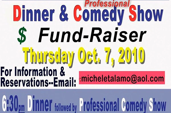 Font explosion- bad comedy show ad with too many fonts